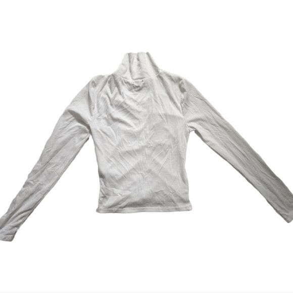 New AFRM Ladies White Ruched Crop Long Sleeve Top - Size Small - Picture 2 of 6